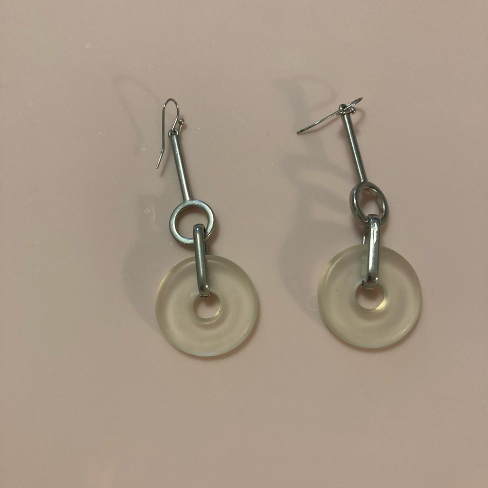 Minimalist Silver Circular Earrings